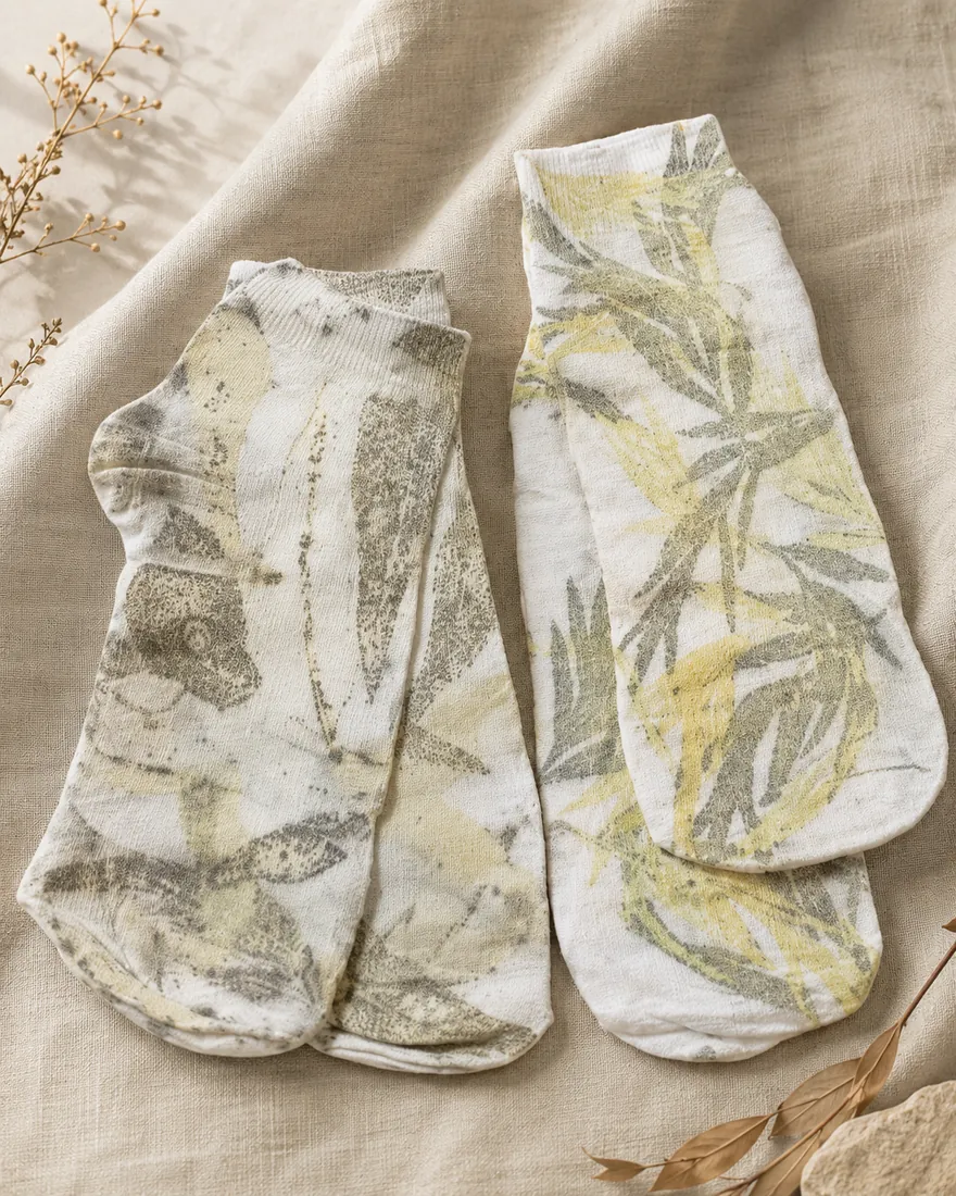 Prenda estampada con plantas, pieza 10 de a 3 manos