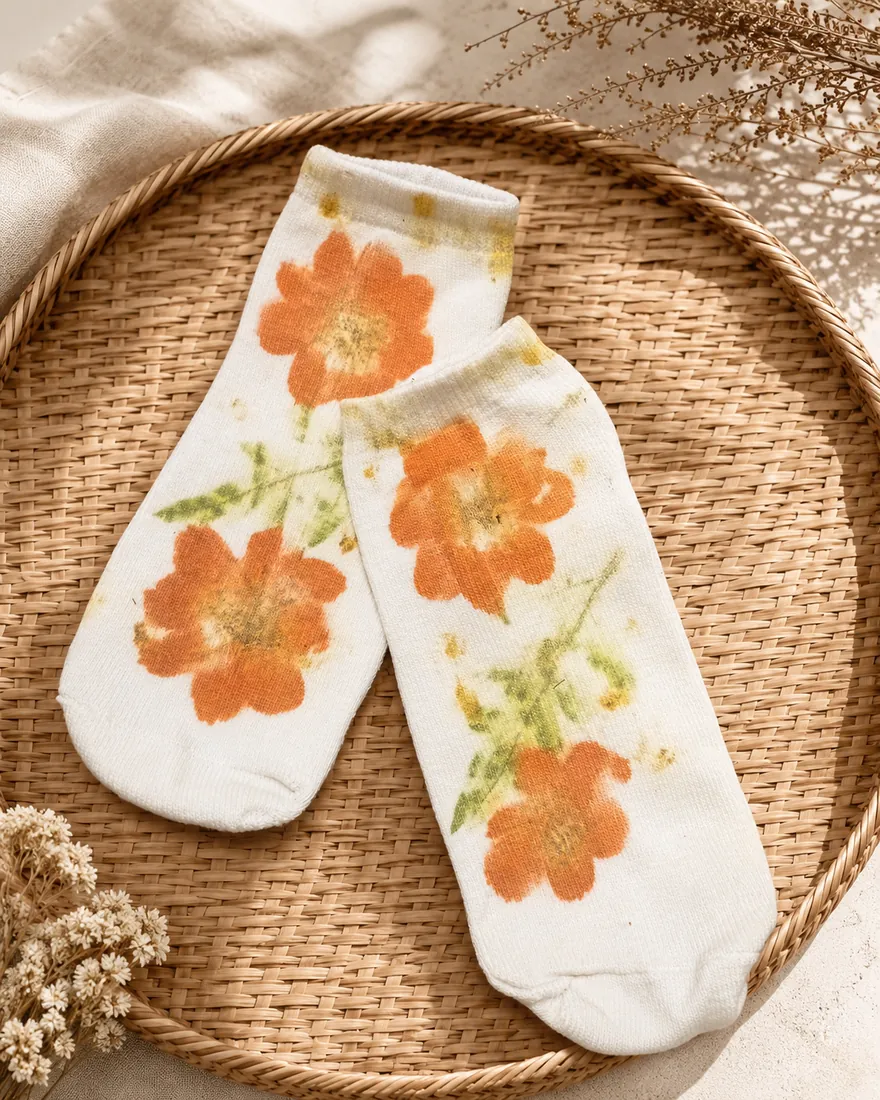 Prenda estampada con plantas, pieza 11 de a 3 manos